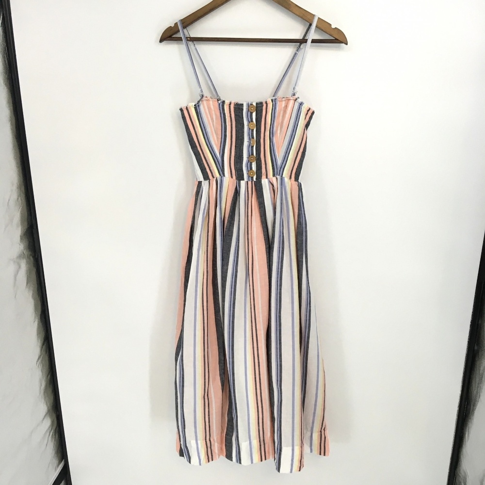Free People Lilah Striped Pleated Midi Tube Dress - Picture 7 of 8